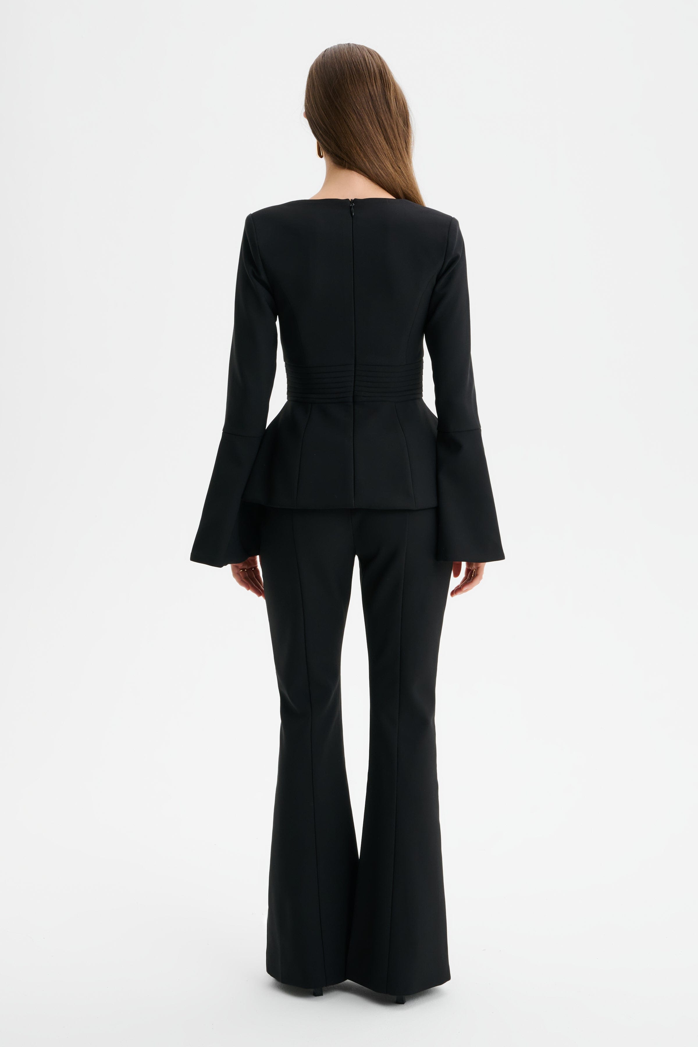 MAXINE Tailored Fit & Flare Trousers in Black