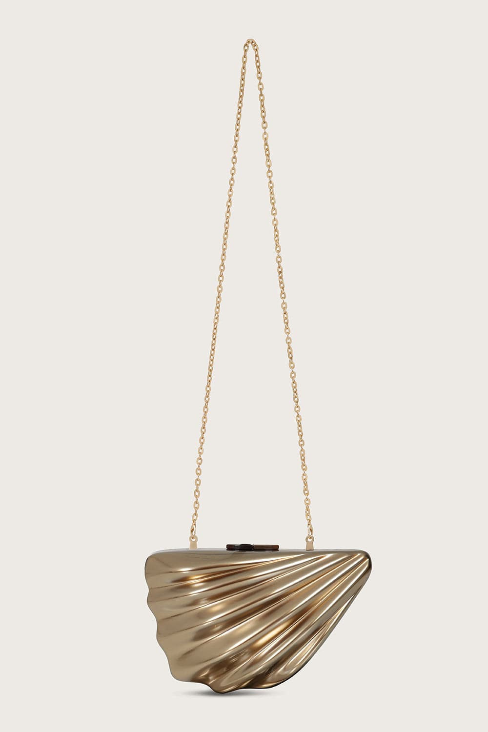 LOTTIE Acrylic Shell Clutch Bag in Gold