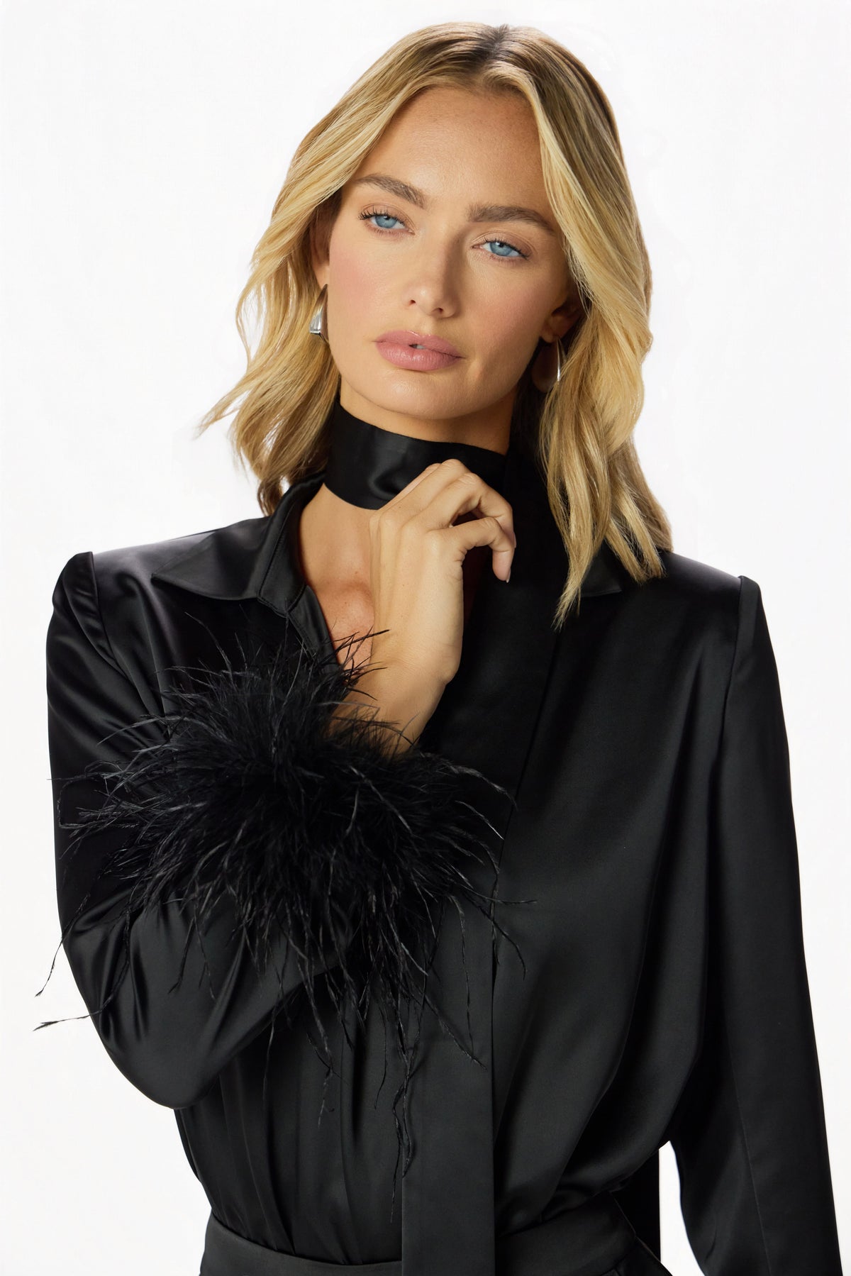 ANDIE Satin Bodysuit in Black