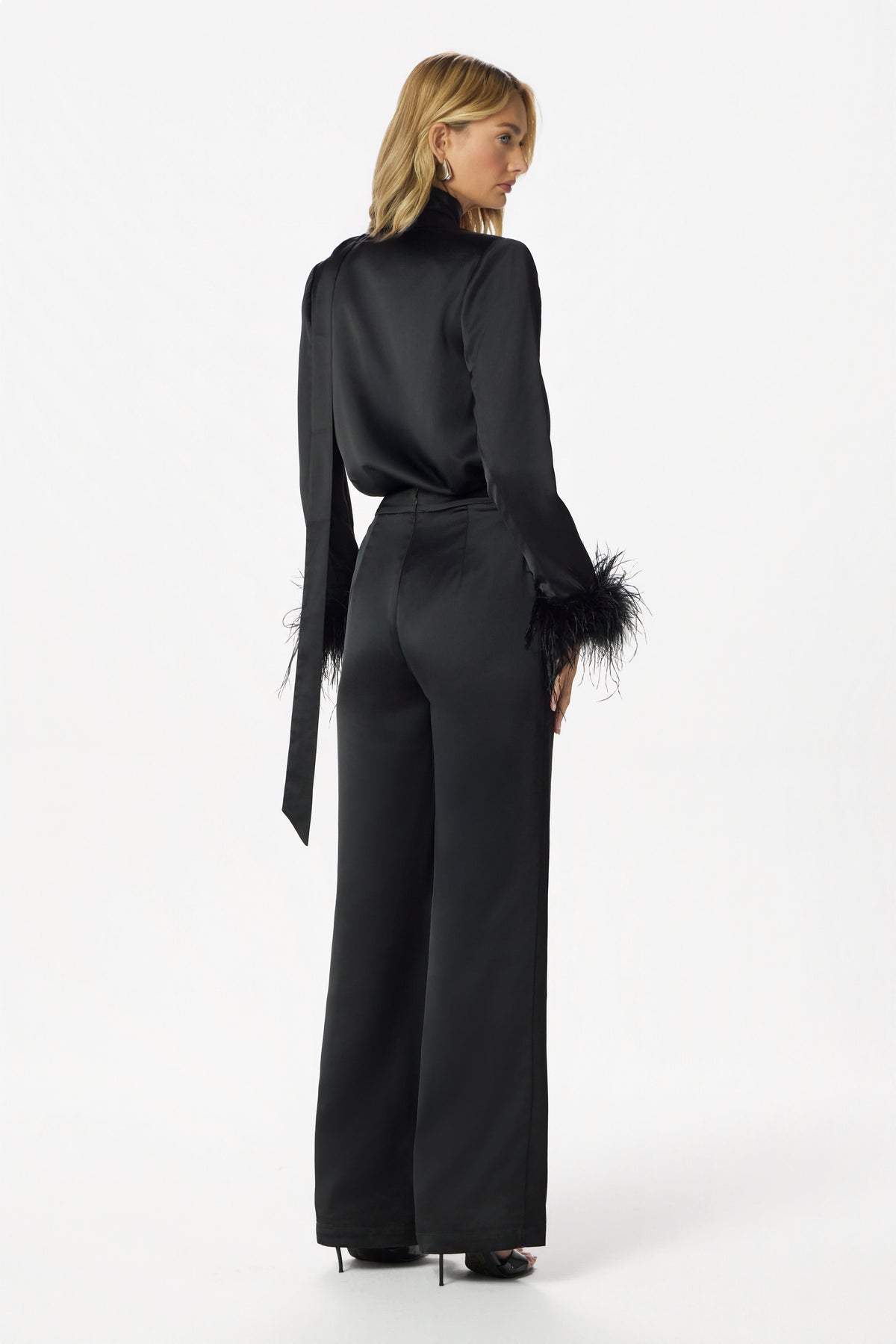 ANDIE Satin Bodysuit in Black