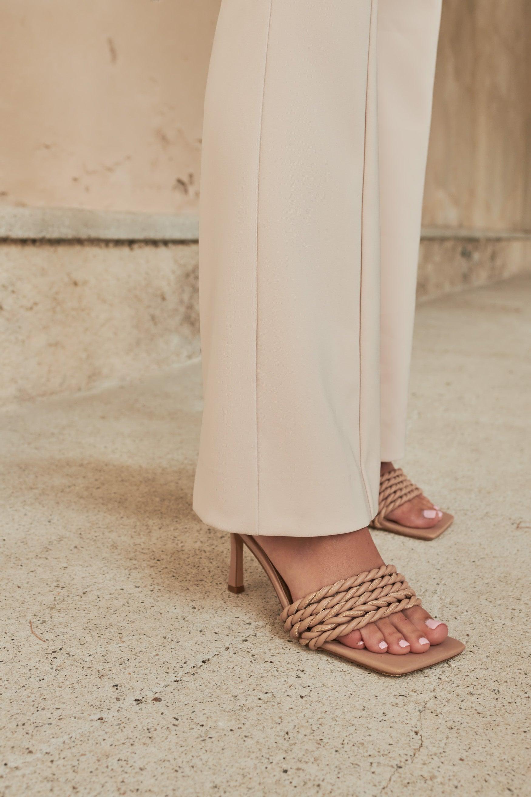 Full Length Fit And Flare Trousers in Champagne - Lavish Alice