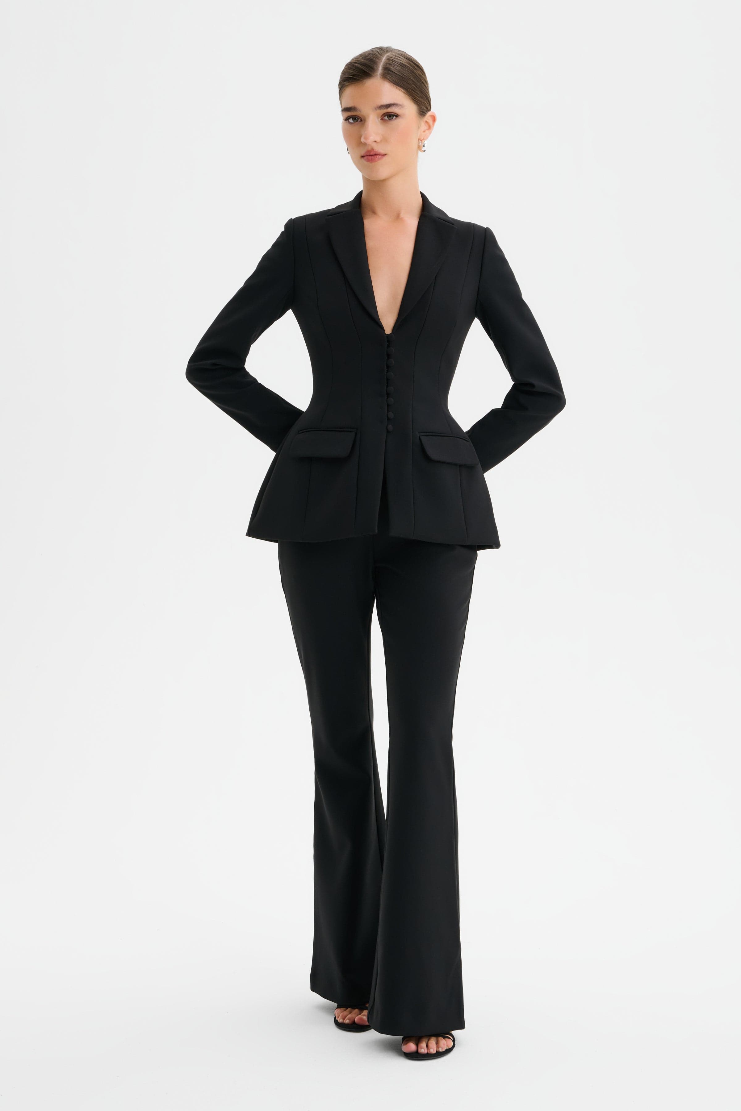 LEA Structured Corset Blazer in Black