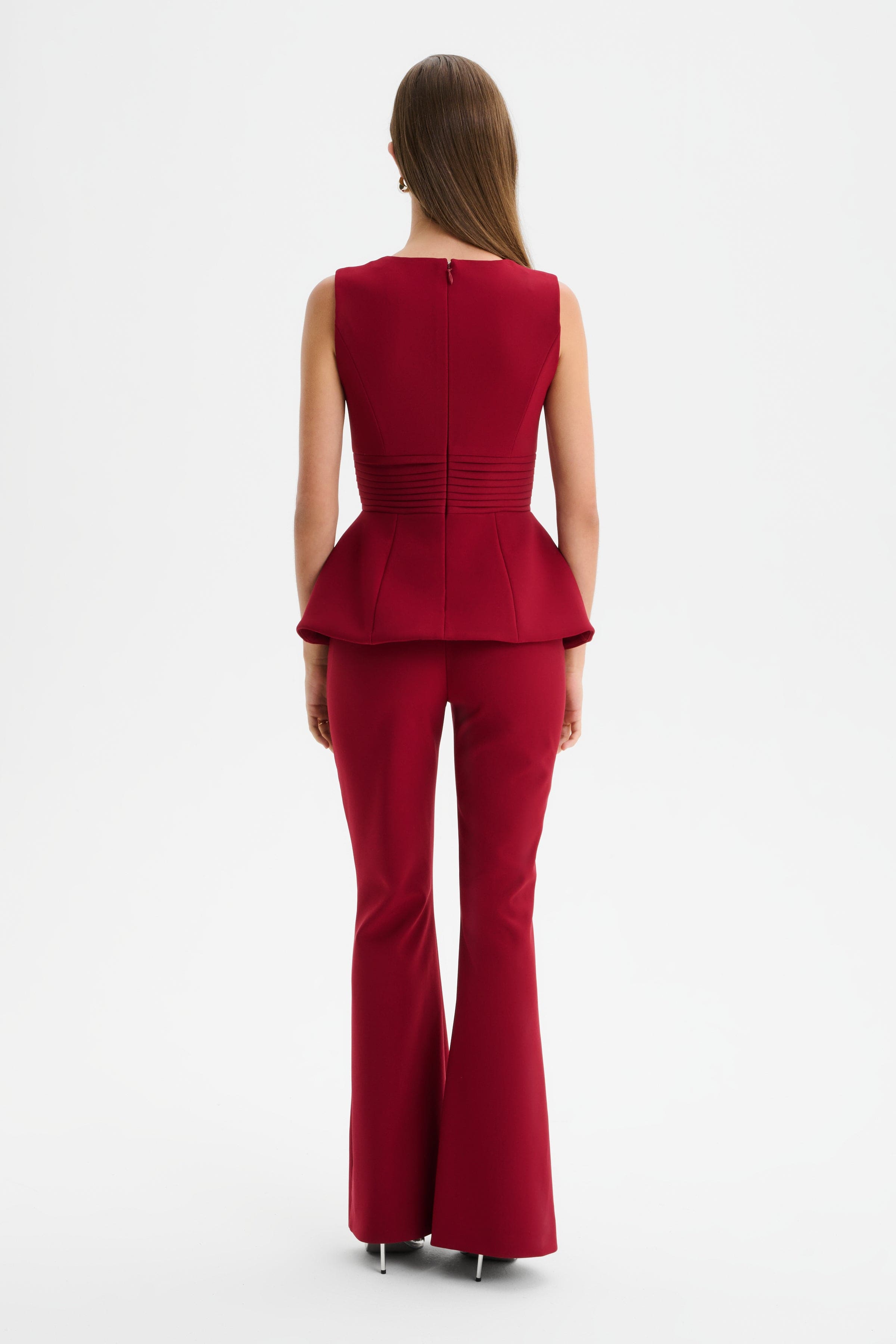 CAMILLA Hourglass Square Neck Jumpsuit in Burgundy