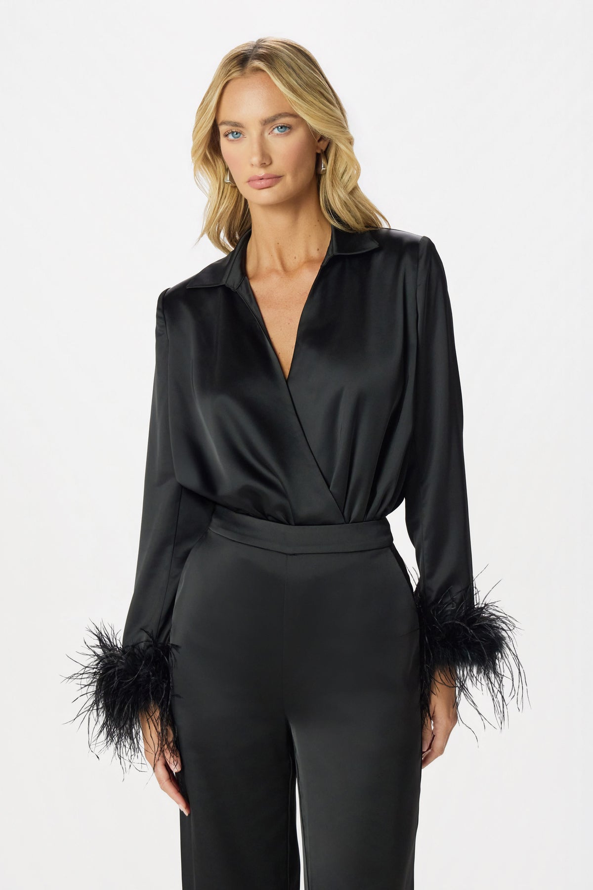 ANDIE Satin Bodysuit in Black