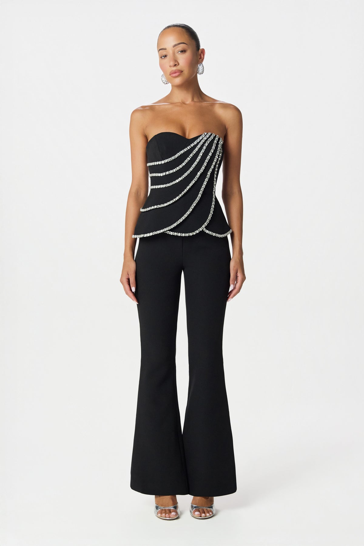 LEONORA Embellished Jumpsuit in Black