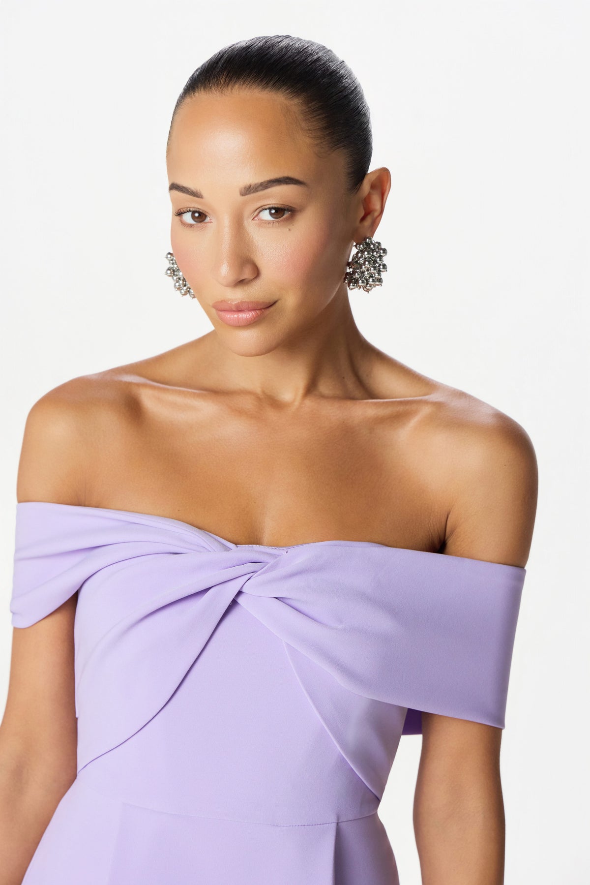 MILA Bardot Mini Dress in Lilac