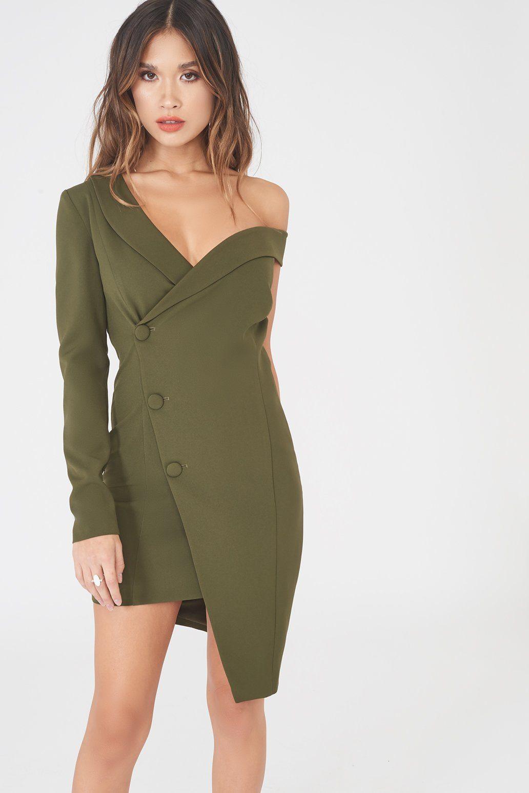 Asymmetric Tuxedo Woven Dress - Lavish Alice